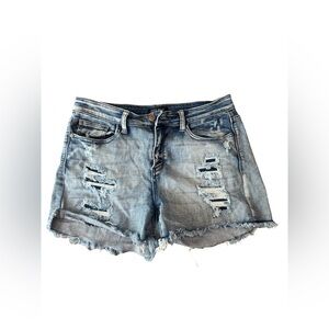 Judy Blue Light Blue Distressed Jean Shorts